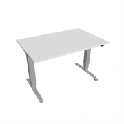 Pracovný stôl Motion, ZO, 3S, 120x61 - 128x80 cm, biela/sivá