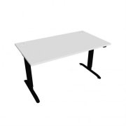 Pracovný stôl Motion, ZO, 2S, 140x70,5-120,5x80 cm, biela/čierna