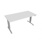 Pracovný stôl Motion, ZO, 3S, 160x61 - 128x80 cm, biela/sivá