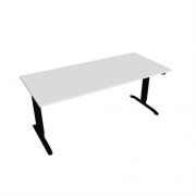 Pracovný stôl Motion, ZO, 2S, 180x70,5-120,5x80 cm, biela/čierna