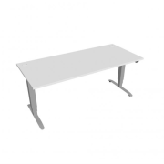 Pracovný stôl Motion, ZO, 3S, 180x61 - 128x80 cm, biela/sivá