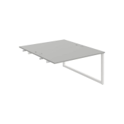 Pracovný stôl UNI O, k pozdĺ. reťazeniu, 140x75,5x160 cm, sivá/biela