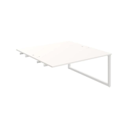 Pracovný stôl UNI O, k pozdĺ. reťazeniu, 160x75,5x160 cm, biela/biela