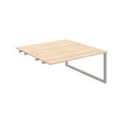 Pracovný stôl UNI O, k pozdĺ. reťazeniu, 160x75,5x160 cm, agát/sivá