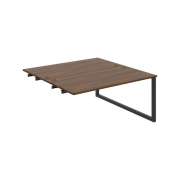 Pracovný stôl UNI O, k pozdĺ. reťazeniu, 160x75,5x160 cm, orech/čierna