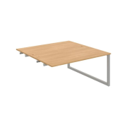 Pracovný stôl UNI O, k pozdĺ. reťazeniu, 160x75,5x160 cm, dub/sivá