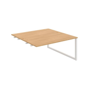 Pracovný stôl UNI O, k pozdĺ. reťazeniu, 160x75,5x160 cm, dub/biela