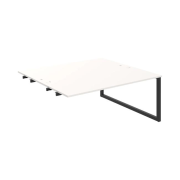 Pracovný stôl UNI O, k pozdĺ. reťazeniu, 180x75,5x160 cm, biela/čierna