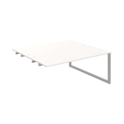 Pracovný stôl UNI O, k pozdĺ. reťazeniu, 180x75,5x160 cm, biela/sivá