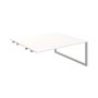 Pracovný stôl UNI O, k pozdĺ. reťazeniu, 180x75,5x160 cm, biela/sivá