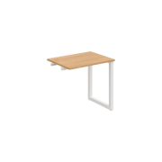 Pracovný stôl UNI O, k pozdĺ. reťazeniu, 80x75,5x60 cm, dub/biela