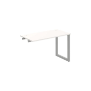 Pracovný stôl UNI O, k pozdĺ. reťazeniu, 120x75,5x60 cm, biela/sivá