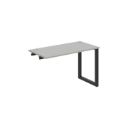 Pracovný stôl UNI O, k pozdĺ. reťazeniu, 120x75,5x60 cm, sivá/čierna