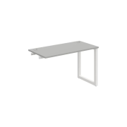 Pracovný stôl UNI O, k pozdĺ. reťazeniu, 120x75,5x60 cm, sivá/biela