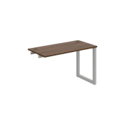 Pracovný stôl UNI O, k pozdĺ. reťazeniu, 120x75,5x60 cm, orech/sivá