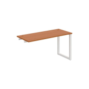 Pracovný stôl UNI O, k pozdĺ. reťazeniu, 140x75,5x60 cm, čerešňa/biela