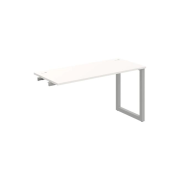 Pracovný stôl UNI O, k pozdĺ. reťazeniu, 140x75,5x60 cm, biela/sivá