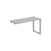 Pracovný stôl UNI O, k pozdĺ. reťazeniu, 140x75,5x60 cm, sivá/sivá