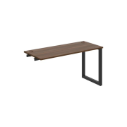 Pracovný stôl UNI O, k pozdĺ. reťazeniu, 140x75,5x60 cm, orech/čierna