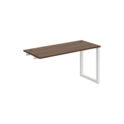 Pracovný stôl UNI O, k pozdĺ. reťazeniu, 140x75,5x60 cm, orech/biela