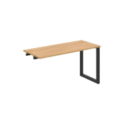 Pracovný stôl UNI O, k pozdĺ. reťazeniu, 140x75,5x60 cm, dub/čierna