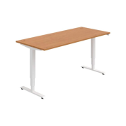 Pracovný stôl RUN, ZO, 3S, 180x64,5-130,5x80 cm, jelša/biela