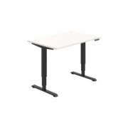Pracovný stôl RUN, PO, 3S, 120x64,5-130,5x80 cm, biela/čierna