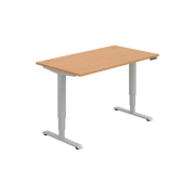 Pracovný stôl RUN, PO, 3S, 140x64,5-130,5x80 cm, buk/sivá