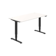 Pracovný stôl RUN, PO, 3S, 160x64,5-130,5x80 cm, biela/čierna