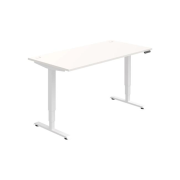 Pracovný stôl RUN, PO, 3S, 160x64,5-130,5x80 cm, biela/biela