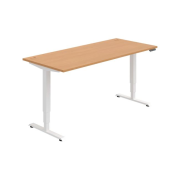 Pracovný stôl RUN, PO, 3S, 180x64,5-130,5x80 cm, buk/biela