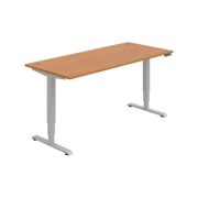 Pracovný stôl RUN, PO, 3S, 180x64,5-130,5x80 cm, jelša/sivá