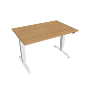 Pracovný stôl Motion, ZO, 3S, 120x61 - 128x80 cm, dub/biela