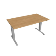Pracovný stôl Motion, ZO, 3S, 140x61 - 128x80 cm, dub/sivá