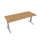 Pracovný stôl Motion, ZO, 2S, 180x70,5-120,5x80 cm, dub/sivá