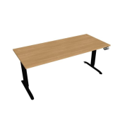 Pracovný stôl Motion, PO, 2S, 180x70,5-120,5x80 cm, dub/čierna