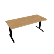 Pracovný stôl Motion, ZO, 3S, 180x61 - 128x80 cm, dub/čierna
