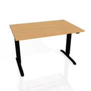 Pracovný stôl Motion, ZO, 2S, 120x70,5-120,5x80 cm, buk/čierna