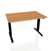 Pracovný stôl Motion, ZO, 2S, 120x70,5-120,5x80 cm, jelša/čierna