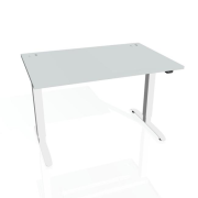 Pracovný stôl Motion, ZO, 3S, 120x61 - 128x80 cm, sivá/biela