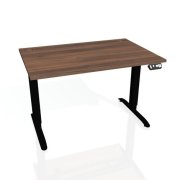 Pracovný stôl Motion, PO, 3S, 120x61 - 128x80 cm, orech/čierna
