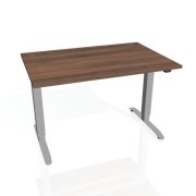 Pracovný stôl Motion, ZO, 3S, 160x61 - 128x80 cm, orech/sivá
