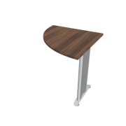 Doplnkový stôl Cross, ľavý, 80x75,5x80 cm, orech/kov