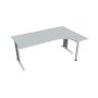 Pracovný stôl Flex, ergo, ľavý, 180x75,5x120 (80x40) cm, sivá/kov