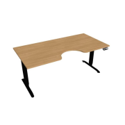 Pracovný stôl Motion Ergo, PO, 2S, 180x70,5-120,5x90 cm, dub/čierna