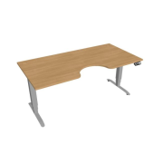 Pracovný stôl Motion Ergo, PO, 3S, 180x61-128x90 cm, dub/sivá