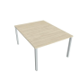 Pracovný stôl Uni, zdvojený, 120x75,5x160 cm, agát/sivá