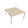 Pracovný stôl Uni, zdvojený, 140x75,5x160 cm, agát/sivá