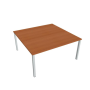 Pracovný stôl Uni, zdvojený, 160x75,5x160 cm, čerešňa/sivá