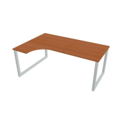 Pracovný stôl UNI O, ergo, pravý, 180x75,5x120 cm, čerešňa/sivá